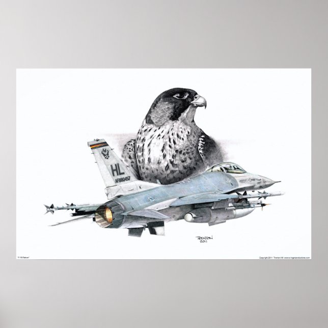 F-16 Falcon och Falcon Poster (Framsidan)