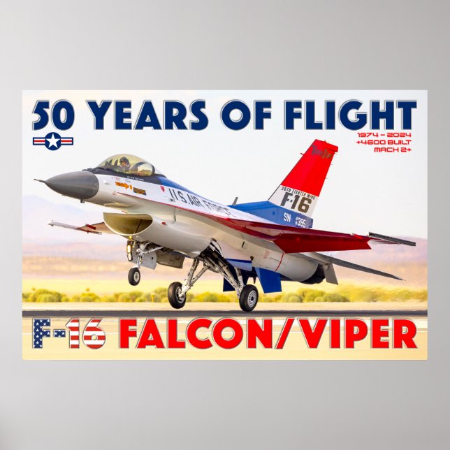F-16 FALCON/VIPER - 50 ÅR! POSTER (Framsidan)