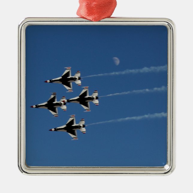 F-16 Thunderbird Diamond Forformation Julgransprydnad Keramik (Framsidan)