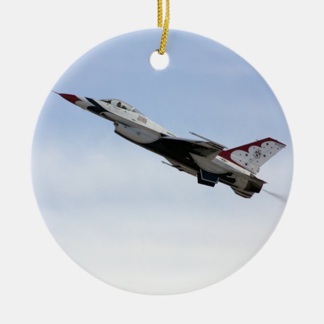 F-16 Thunderbird under flygning Julgransprydnad Keramik (Framsidan)