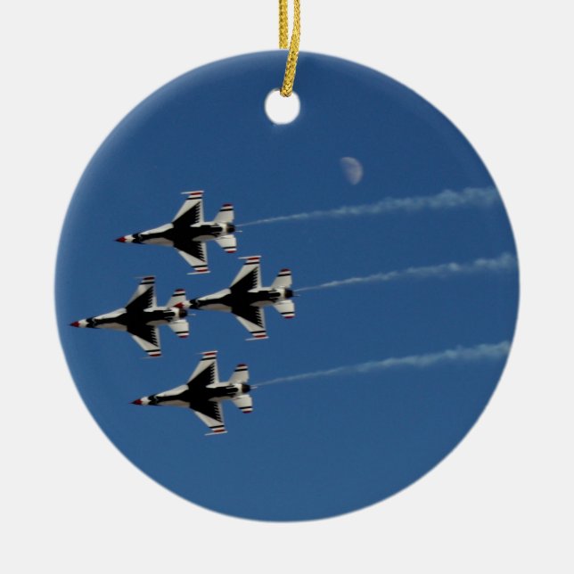 F-16 Thunderbirds Diamantformation Julgransprydnad Keramik (Framsidan)