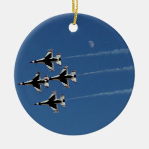 F-16 Thunderbirds Diamantformation Julgransprydnad Keramik