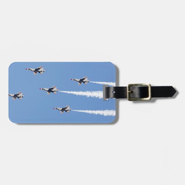 F-16 Thunderbirds flygande i femkortsformation Bagagebricka (Horisontell Framsida)