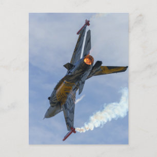 F-16 Tigervrider och brinner utskrift av akrylat Vykort