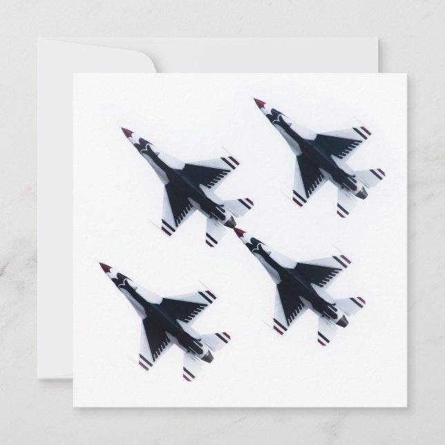 F-16 Tunnfåglar - fyra i bildandet Inbjudningar (Framsida)