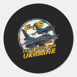 F-16 Ukraina 1 Runt Klistermärke