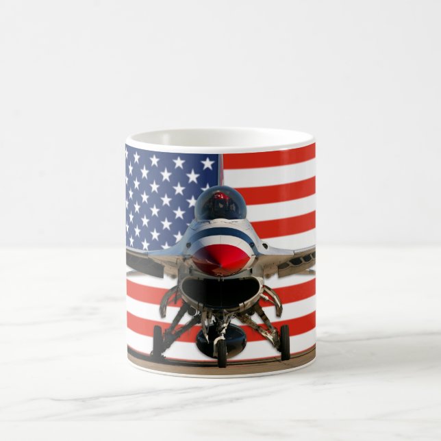 F-16 USA Flagga Mugg (Center)