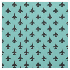 F-16 Viper Fighter Jet Mönster Black Tyg