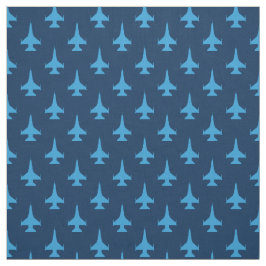 F-16 Viper Fighter Jet Mönster Blue Tyg