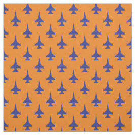 F-16 Viper Fighter Jet Mönster Blue Tyg