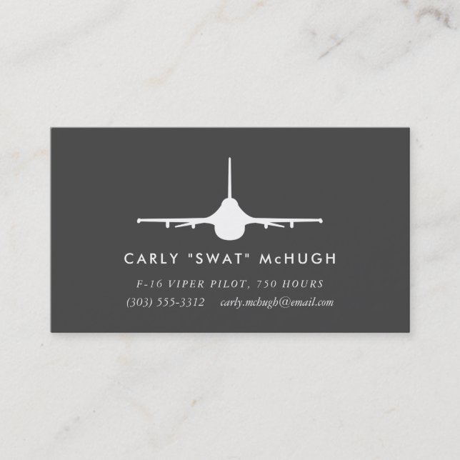 F-16 Viper Pilot med matchande mönster Visitkort (Framsida)