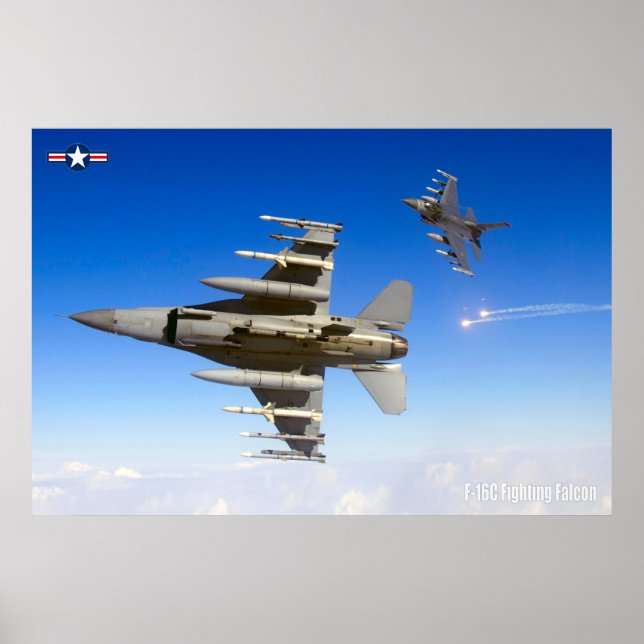 F-16C FALKON FÖR BEKÄMPNING POSTER (Framsidan)