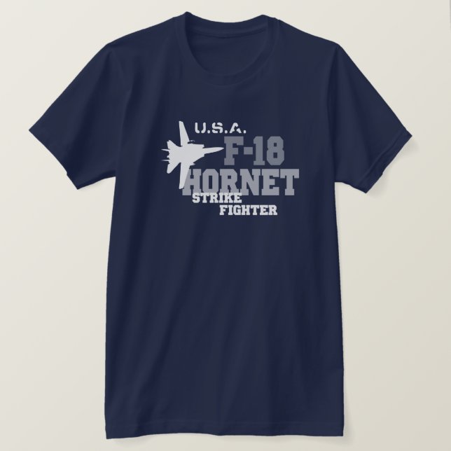 F-18 bålgeting - strejkakämpe tee shirt (Design framsida)