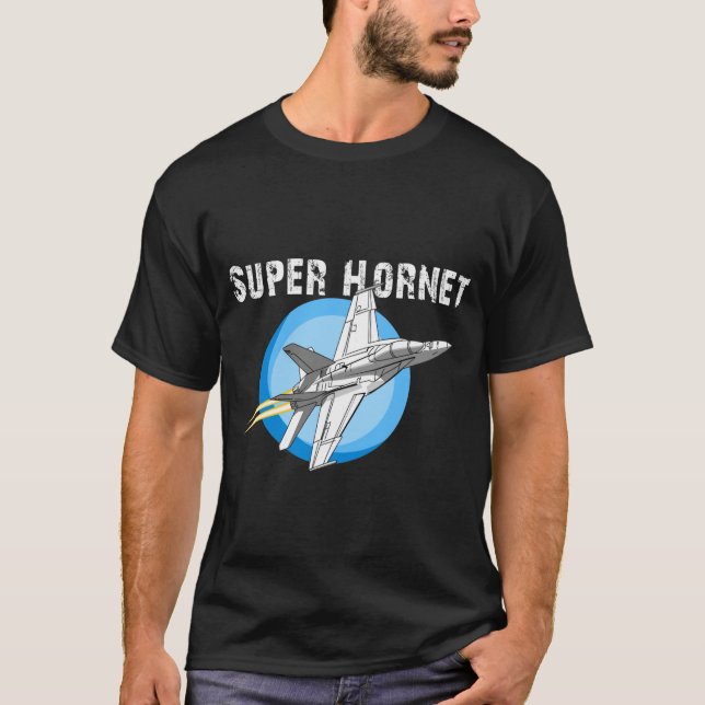 F-18 F/A Super Hornet Airplane T-shirt design (Framsida)