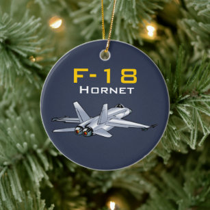 F-18 Toppen Hornet Aircraft Julgransprydnad Keramik