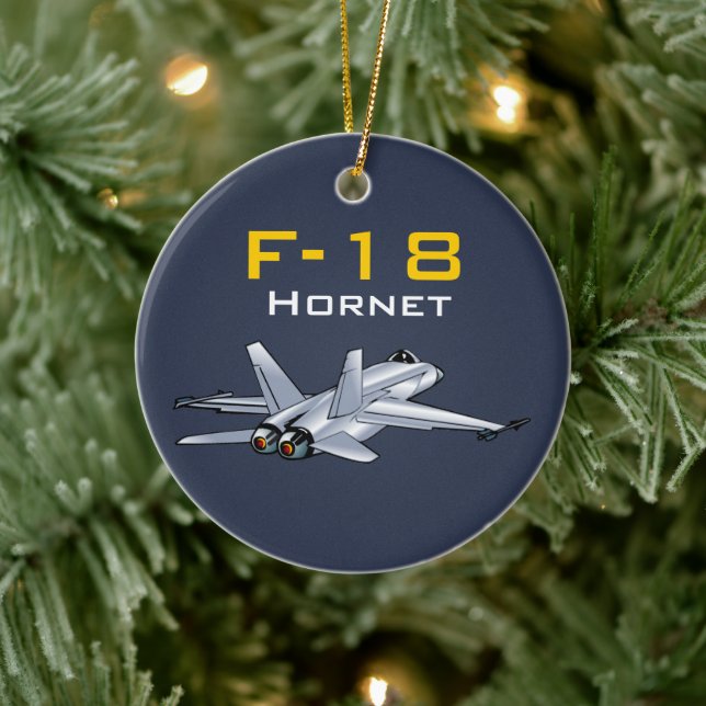 F-18 Toppen Hornet Aircraft Julgransprydnad Keramik (Träd)