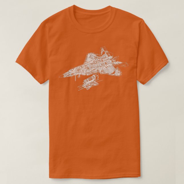 F-22: Bandavtryck av snabbinsatsflygplan i Luft T Shirt (Design framsida)