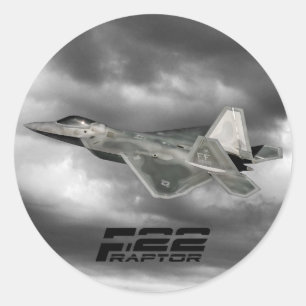 F-22 RAPTOR Classic Round Sticker Runt Klistermärke