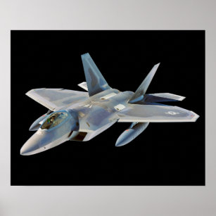 F-22 Raptor Fighter Jet Anpassningsbar Bakgrund Fä Poster
