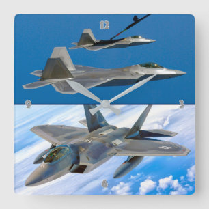 F-22-RAPTOR FYRKANTIG KLOCKA