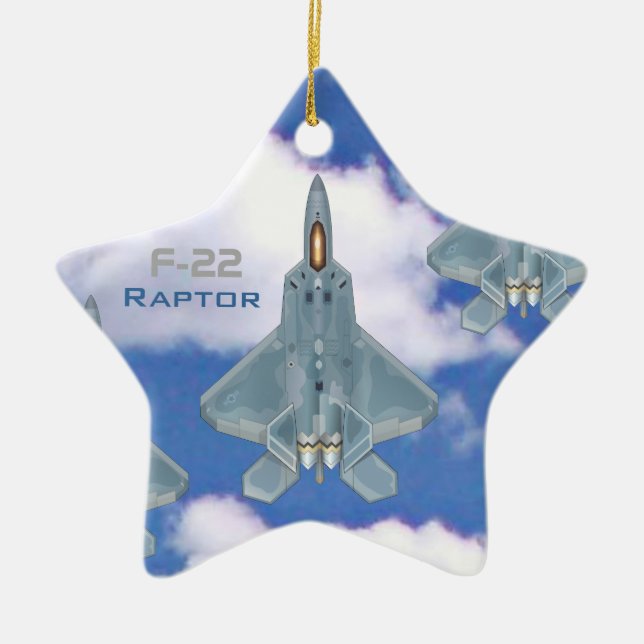 F-22 Raptor Julgransprydnad Keramik (Framsidan)
