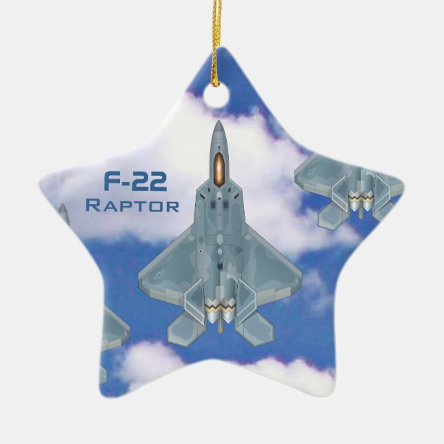 F-22 Raptor Julgransprydnad Keramik (Framsidan)