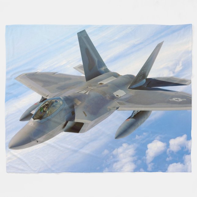 F-22 Raptor Military Jet Fleecefilt (Framsidan (Horisontell))