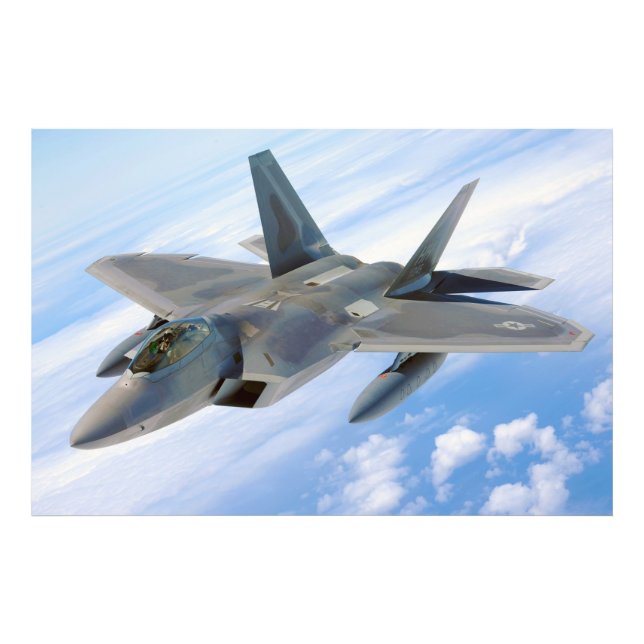 F-22 Raptor Military Jet Fototryck (Framsidan)