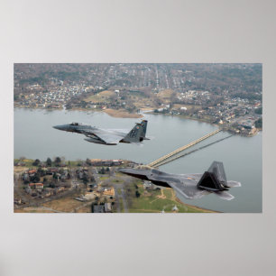 F-22 Raptor och F-15 Eagle Poster