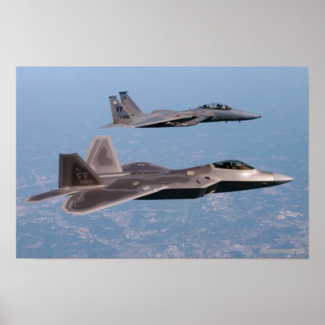 F-22 Raptor och F-15 Eagle Poster (Framsidan)