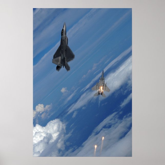 F-22 Raptor och F-15 Eagle Poster (Framsidan)