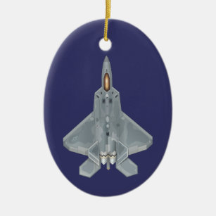 F-22 Raptor över och under Julgransprydnad Keramik