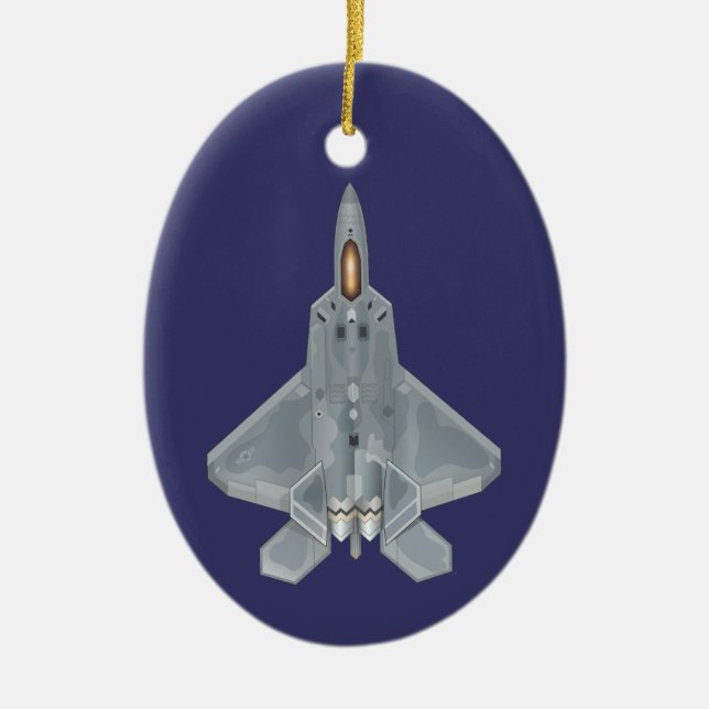 F-22 Raptor över och under Julgransprydnad Keramik (Framsidan)