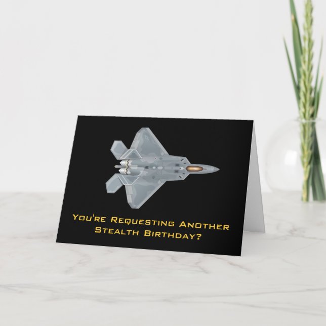 F-22 Raptor Stealth Birthday Kort (Framsida)