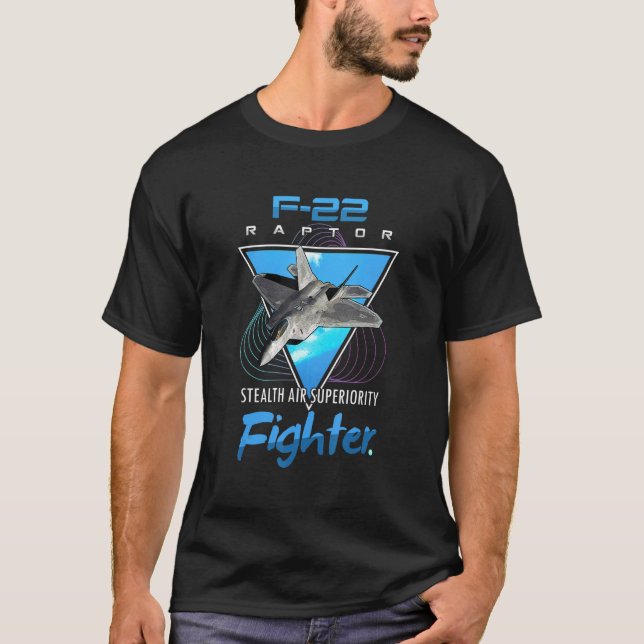 F 22 Raptor Stealth Fighter Jet Tee (Framsida)