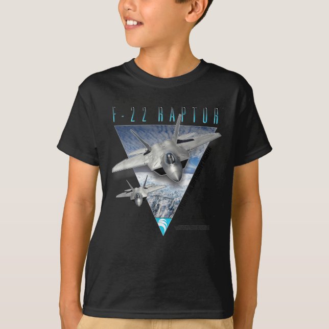 F-22 Raptor Stealth Luft Superiority Fighter T Shirt (Framsida)