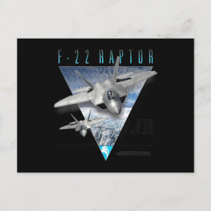 F-22 Raptor Stealth Luft Superiority Fighter Vykort