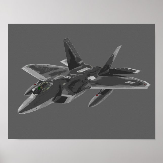F 22 Raptor Stealthy Fighter Aircraft Poster (Framsidan)