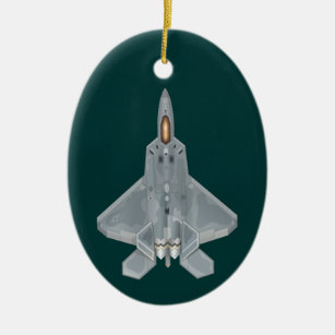 F-22 Raptorbekämpning Jet Julgransprydnad Keramik