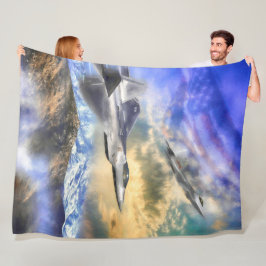 F-22-RAPTORER ÖVER AMERIKA FLEECE BLANKET