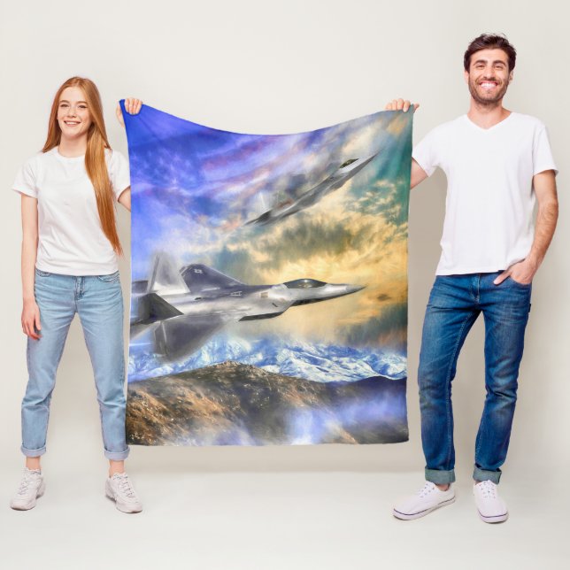 F-22-RAPTORER ÖVER AMERIKA FLEECEFILT (På plats)