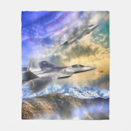 F-22-RAPTORER ÖVER AMERIKA FLEECEFILT