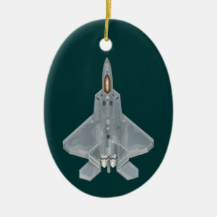 F-22 Snabb bekämpning av Jet Julgransprydnad Keramik