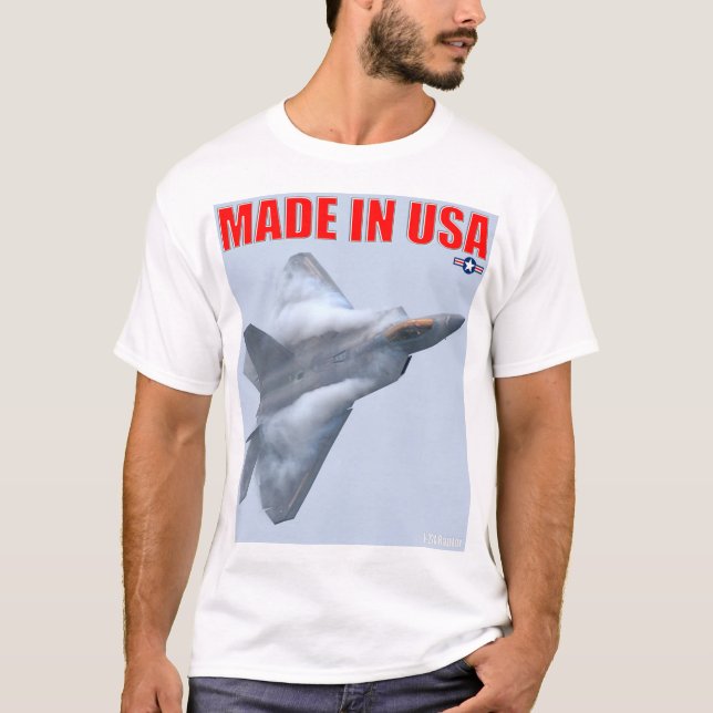 F-22A RAPTOR - GJORD I USA T SHIRT (Framsida)