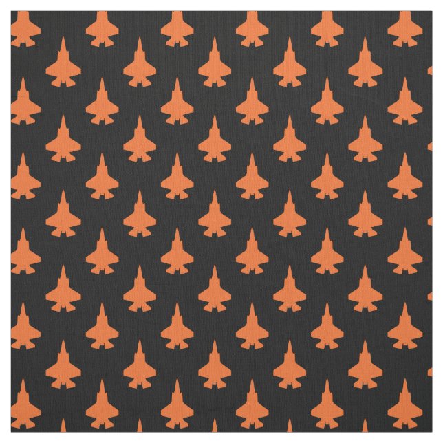 F-35 Blixt 2 Fighter Jet Mönster Orange Tyg (Provkarta)