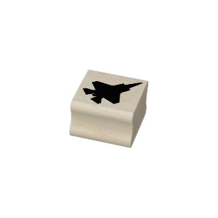 F-35 Blixt 2 Fighter Jet Top View Wood Frimärke Stämpel