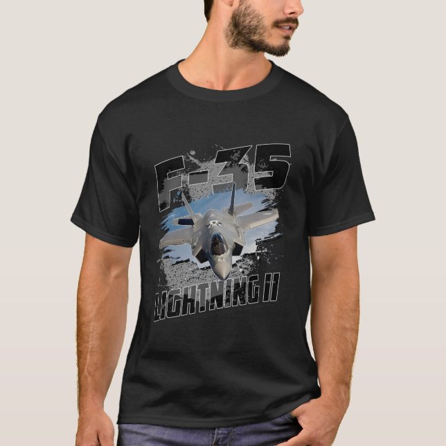 F-35 Blixt II 5:e Generation Stealth Fighter T Shirt (Framsida)