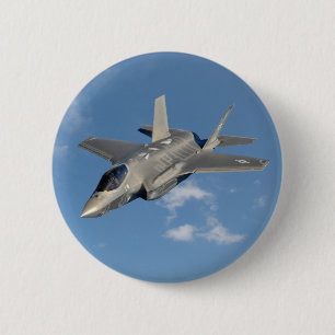 F-35 Blixt II Panther Jet Fighter i Himlar Knapp