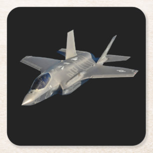 F-35 Blixt II Panther Jet Fighter Underlägg Papper Kvadrat