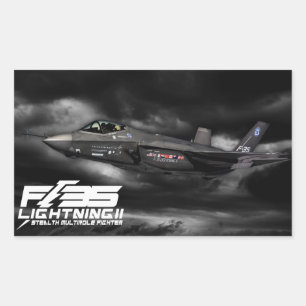 F-35 Blixt II Rektangulärt Klistermärke